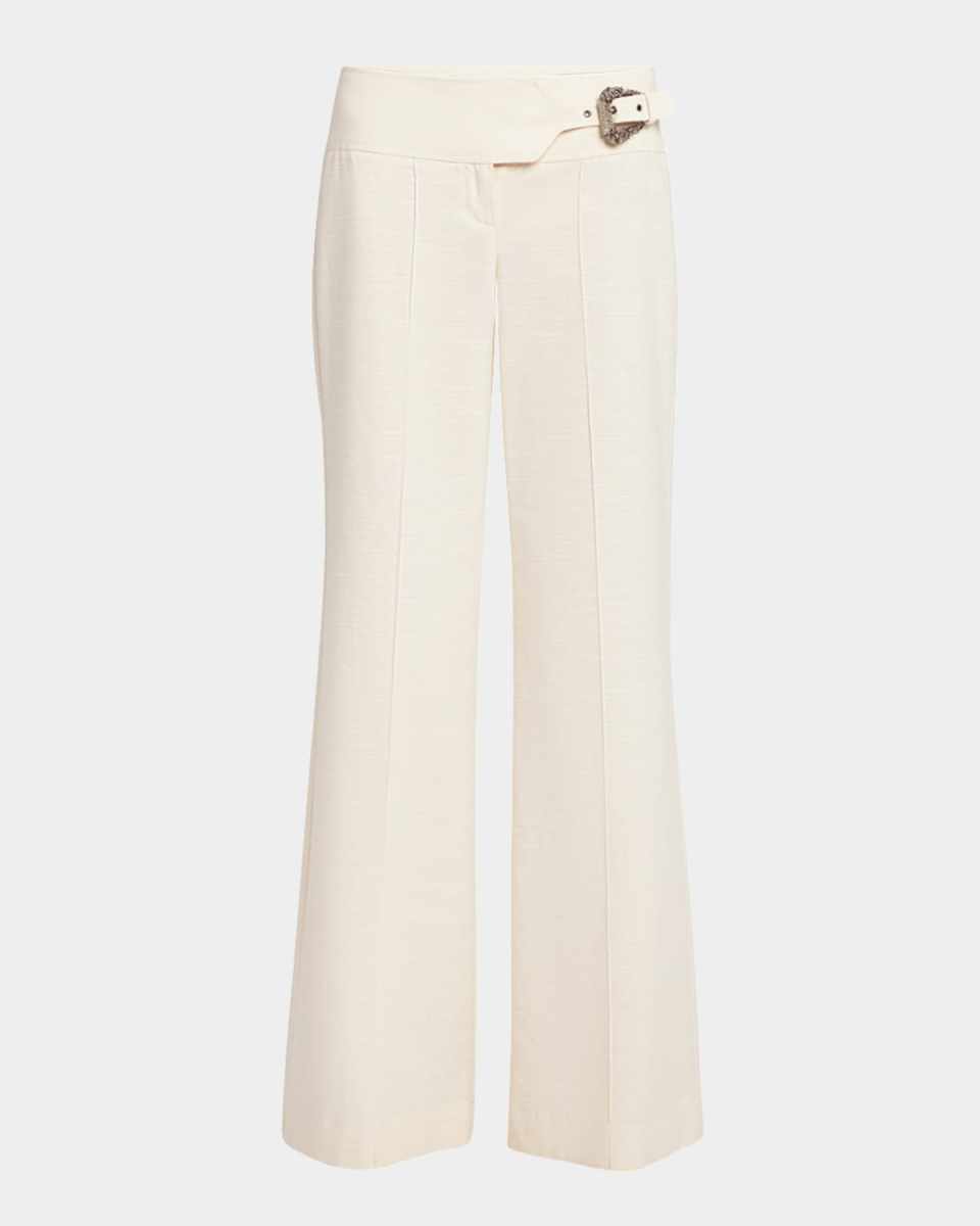 Wide-Leg Buckle Pants